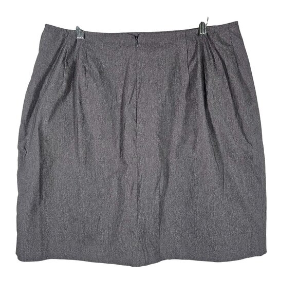 Venezia Woman's Gray Knee-Length Skirt With Back Zipper Rayon Blend Size 18 Offi - Picture 2 of 7